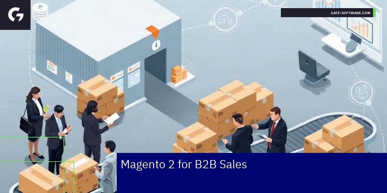 Diagram showing Magento 2 B2B sales and integration
