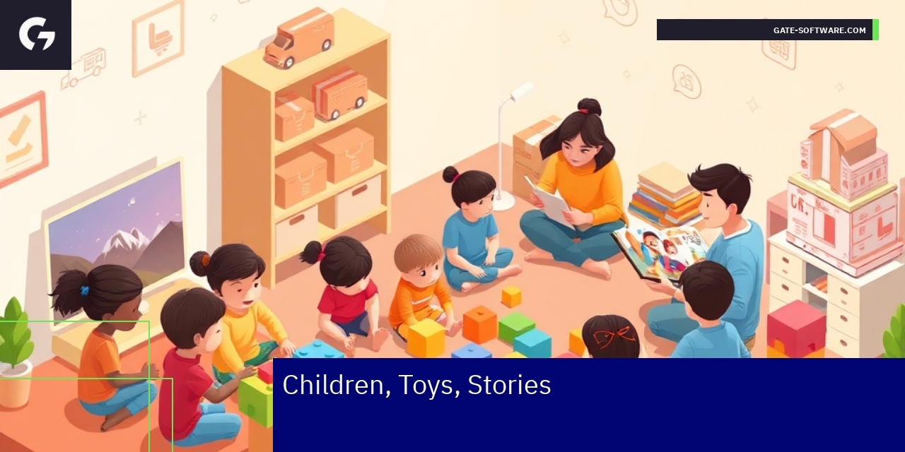 Children playing with colorful personalized toys