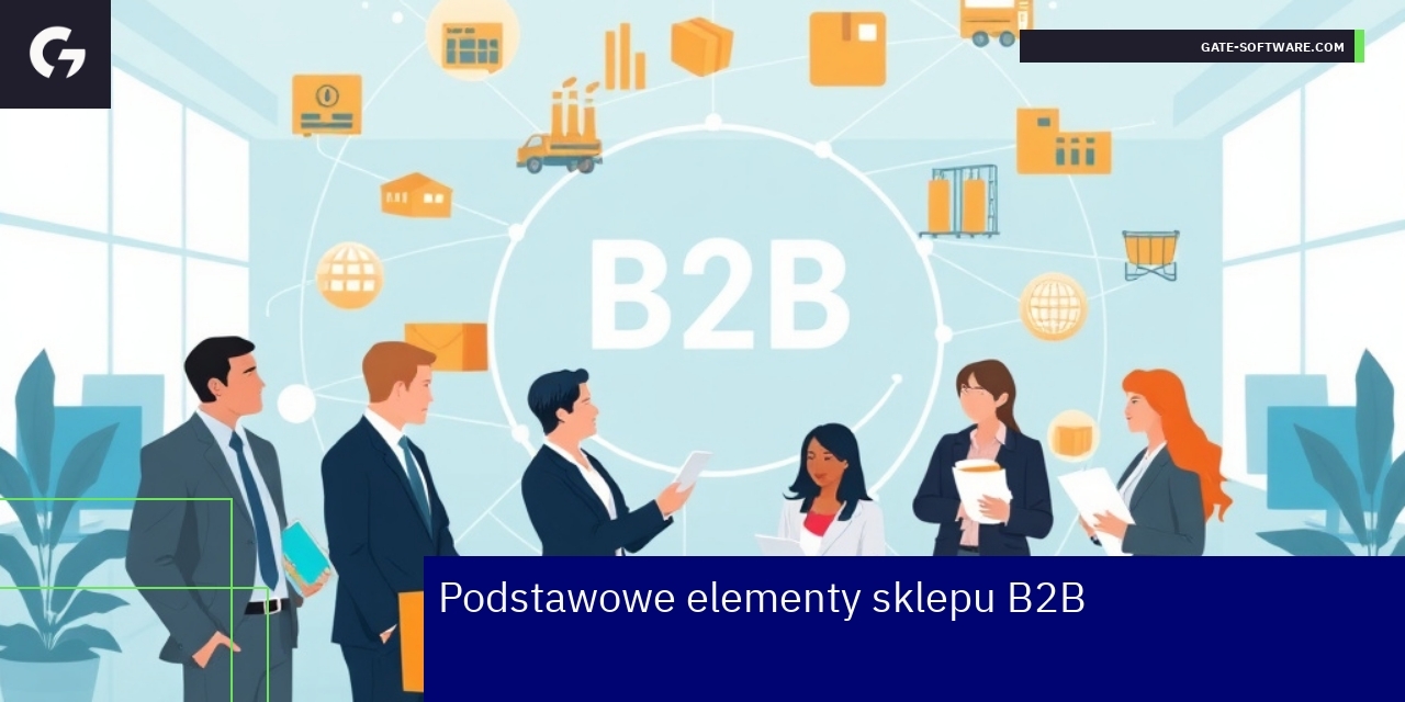 Schemat elementów sklepu B2B i integracji systemowych