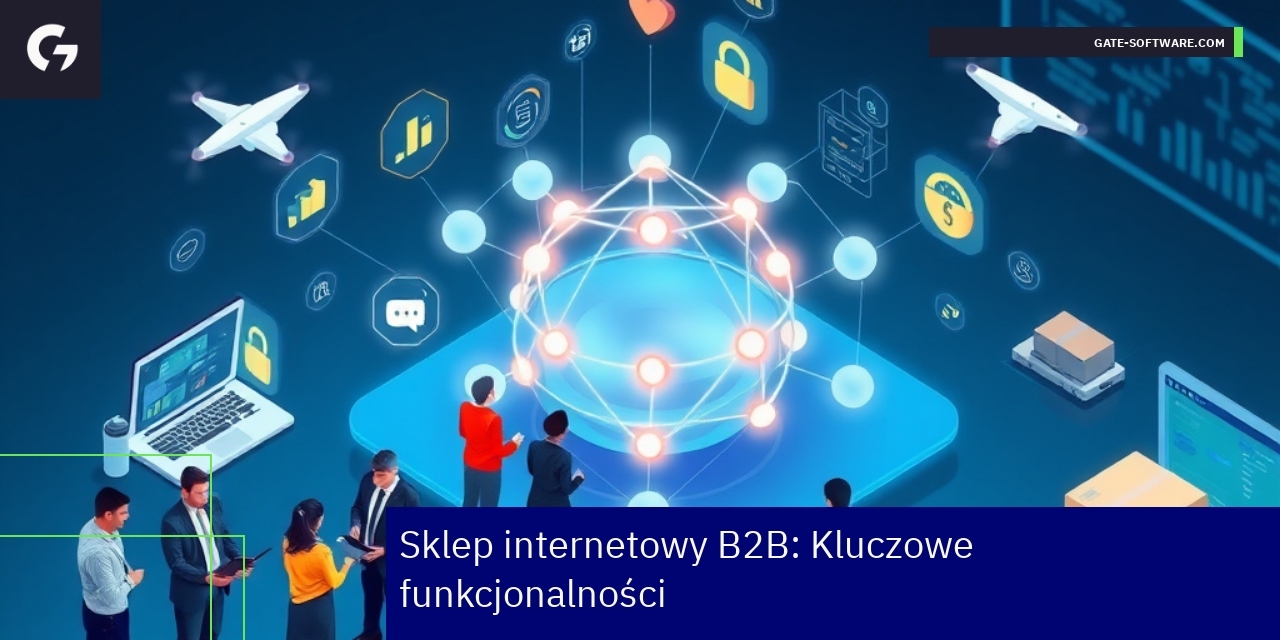 Schemat platformy B2B z narzędziami i CMS