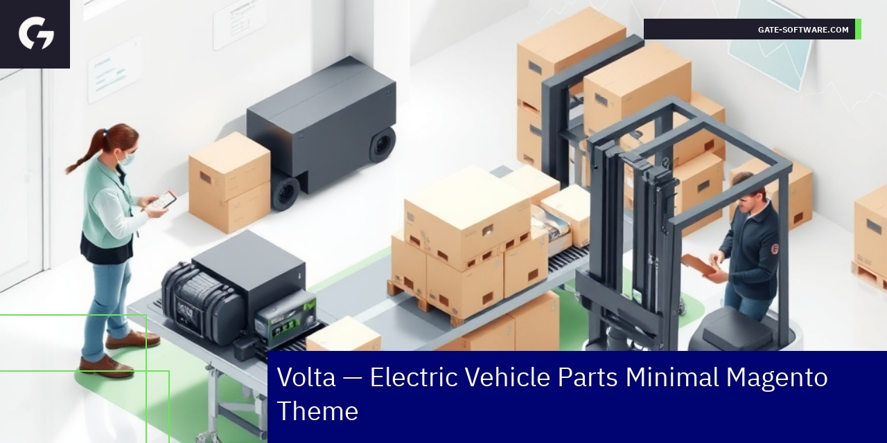 Electric vehicle parts showcased on Magento theme