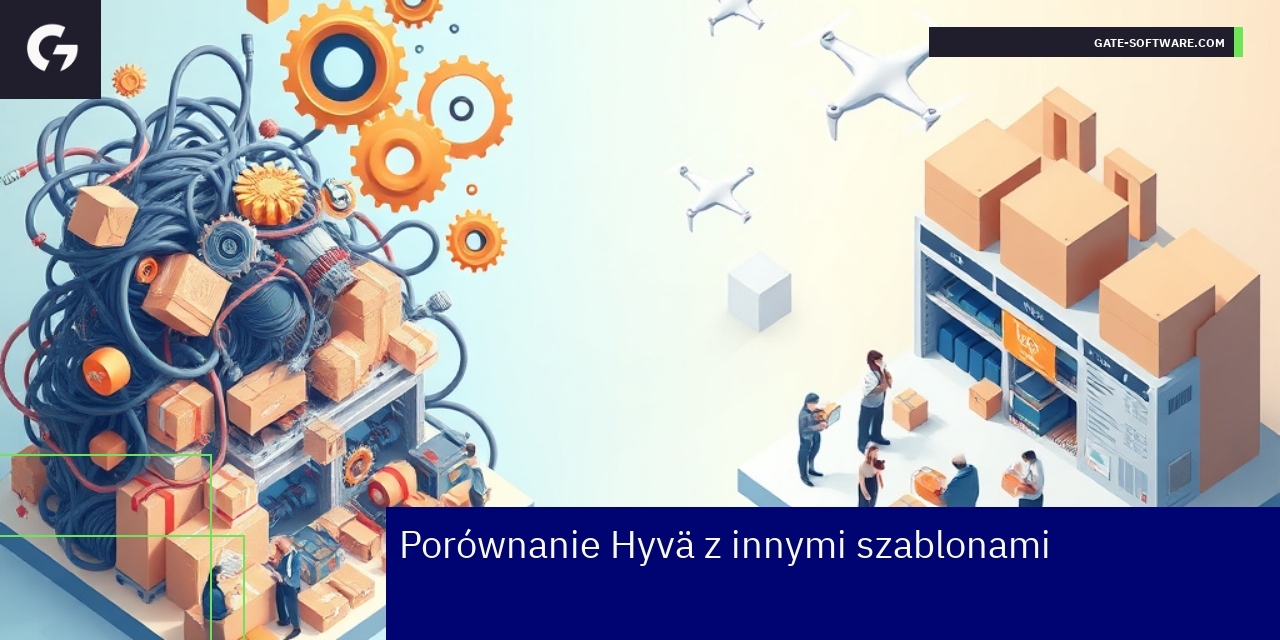 Schemat porównujący szablony Hyvä i tradycyjne