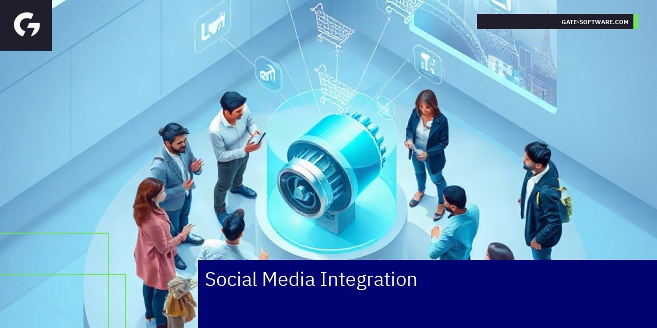 Social media icons connected to electric vehicle parts