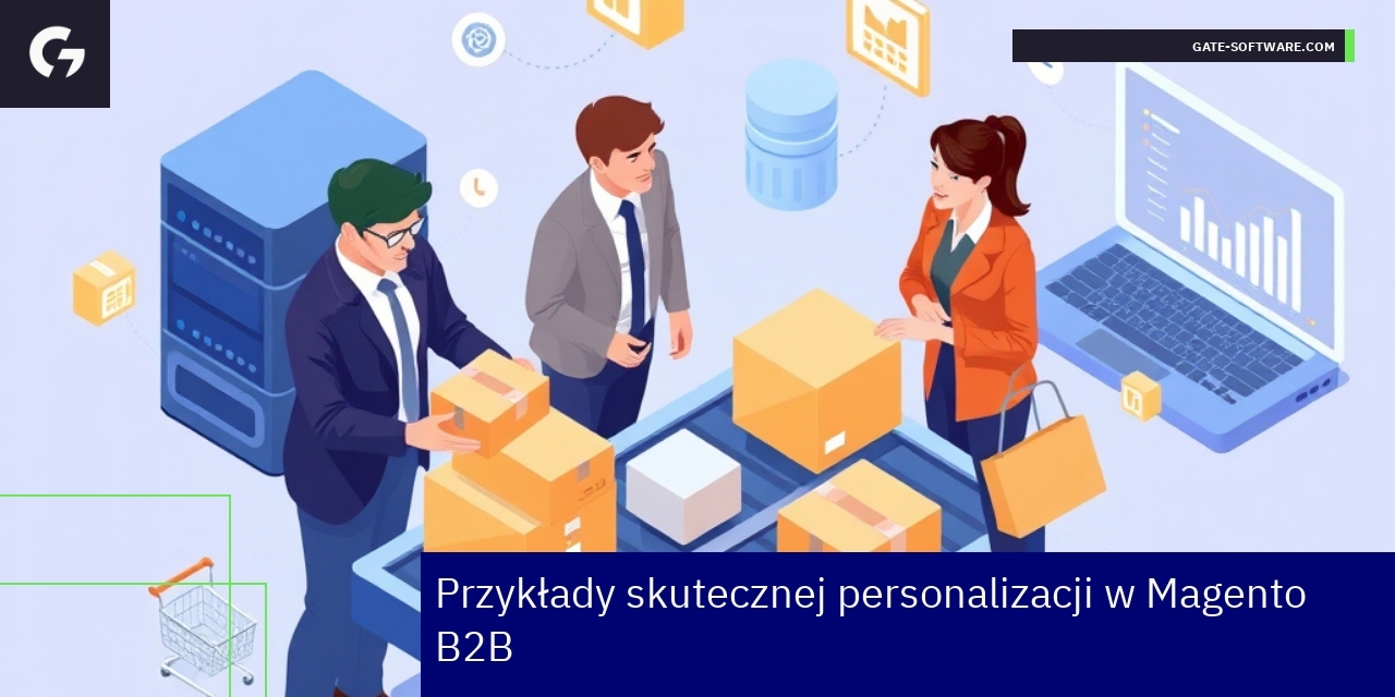 Grafika ilustrująca personalizację i integrację w Magento B2B