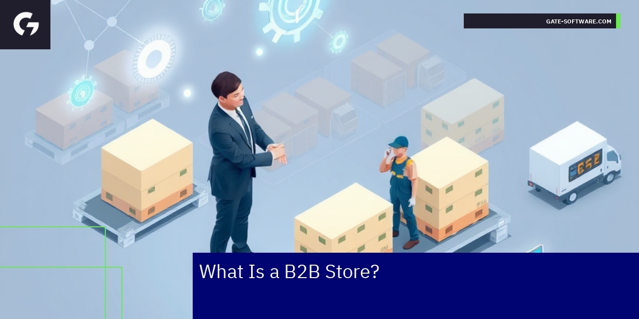 B2B E-commerce Platform Features and Benefits Diagram showing B2B store features and functions