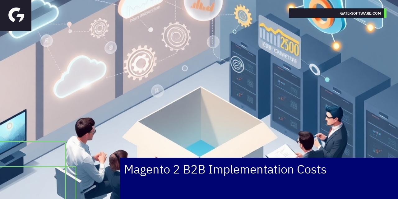Magento 2 B2B Implementation Overview Diagram showing Magento 2 B2B implementation factors