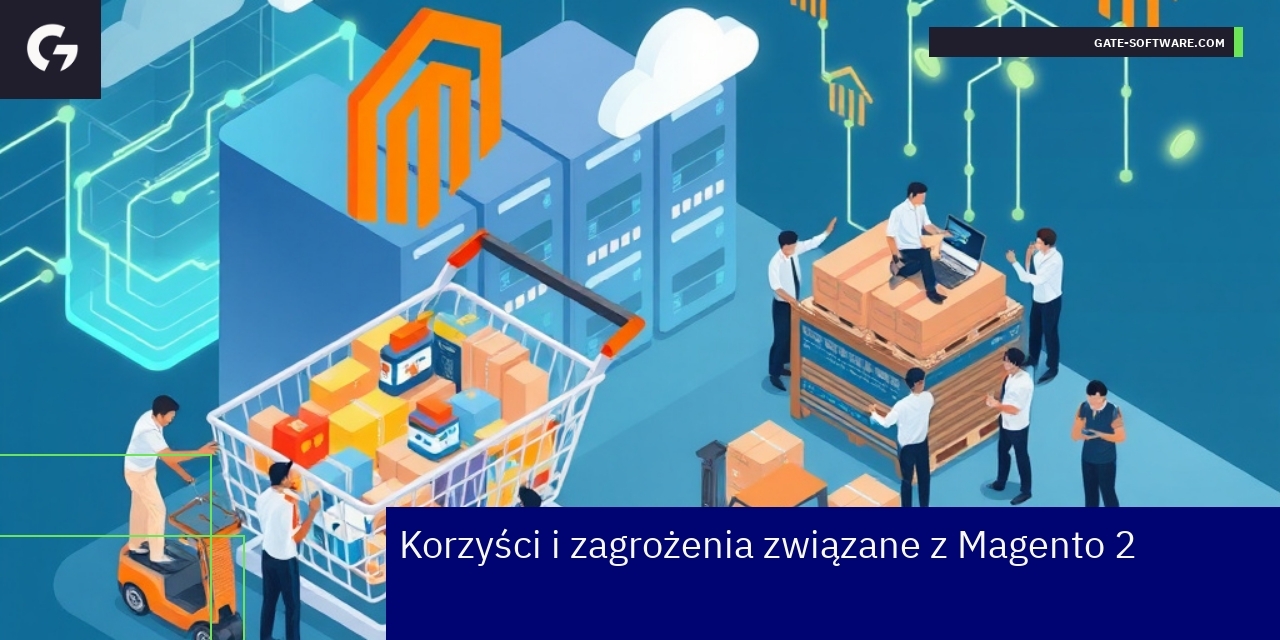 Symboliczna grafika platformy Magento i biznesu online