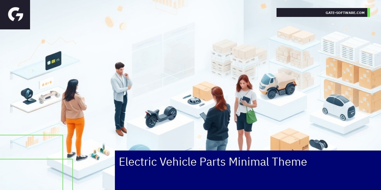 Electric Vehicle Parts Minimal Theme Interface Minimalistic electric vehicle parts UI and e-commerce design