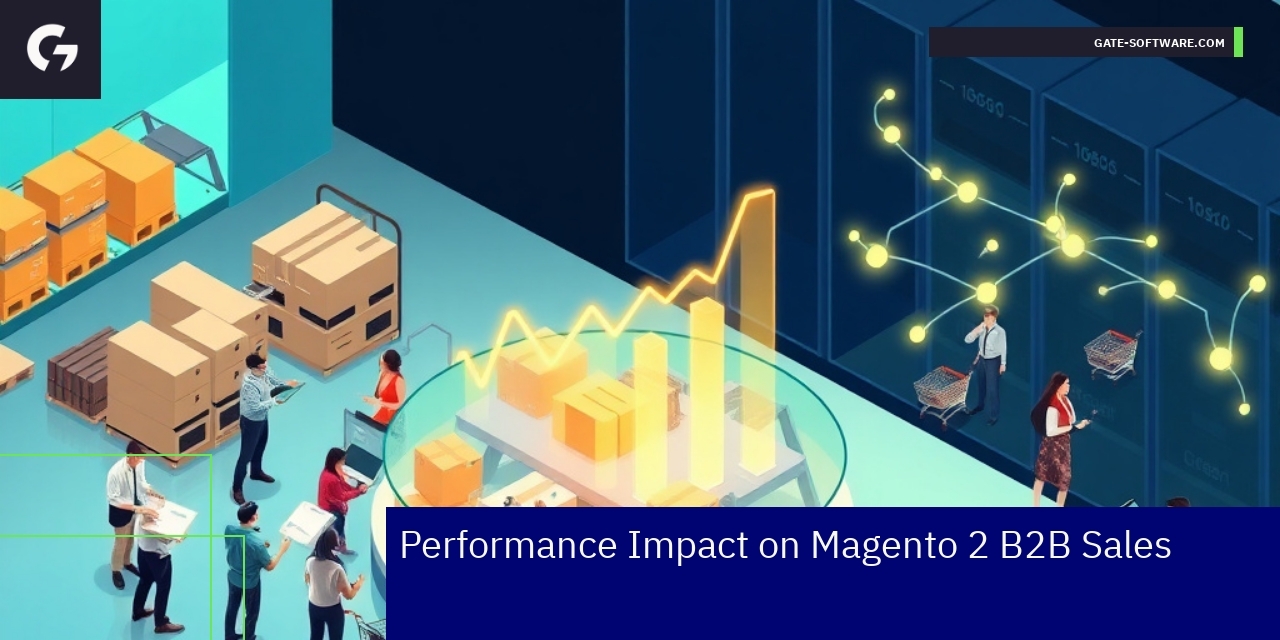 Magento 2 B2B Performance Impact on Sales Magento 2 B2B platform performance and sales graph