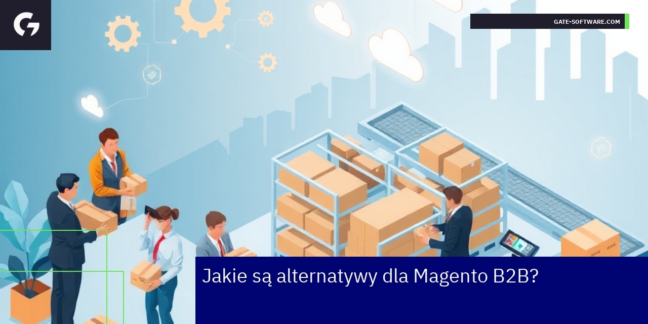 Alternatywy dla platformy Magento B2B w e-commerce Logotypy platform e-commerce B2B i ikony integracji