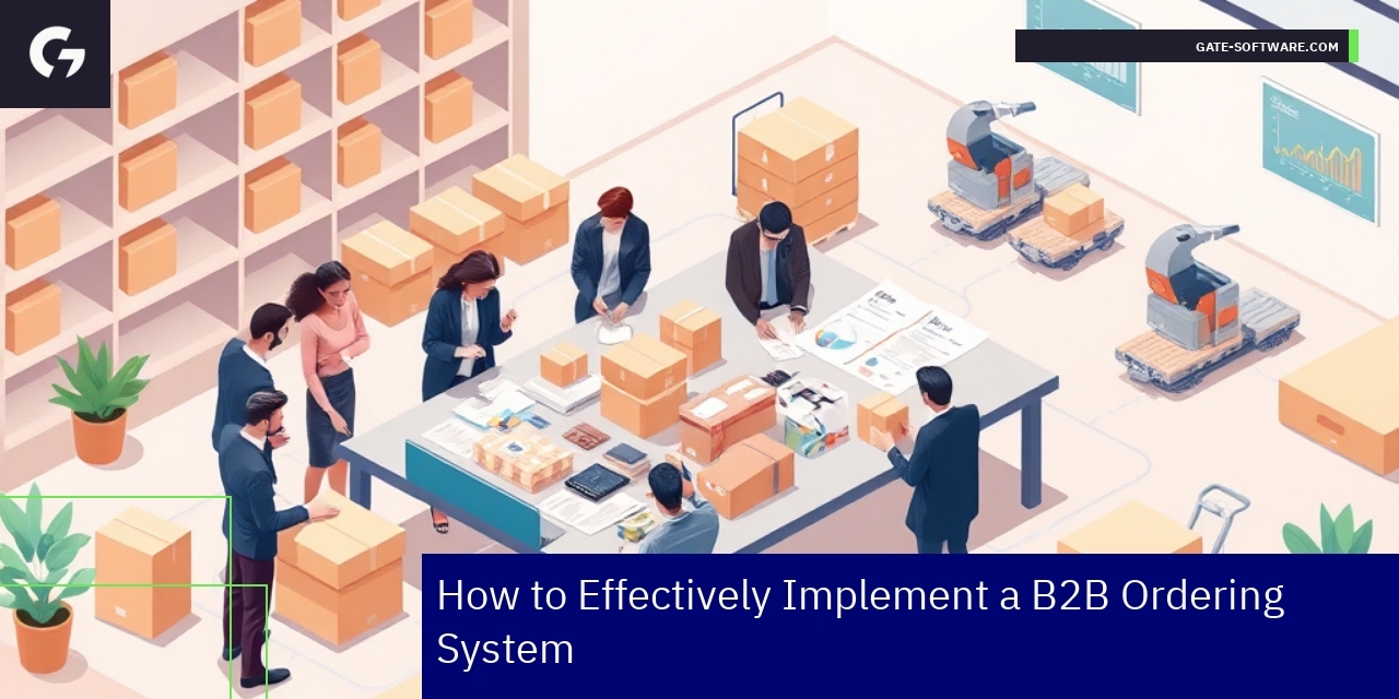 Business team analyzing B2B sales data on computer