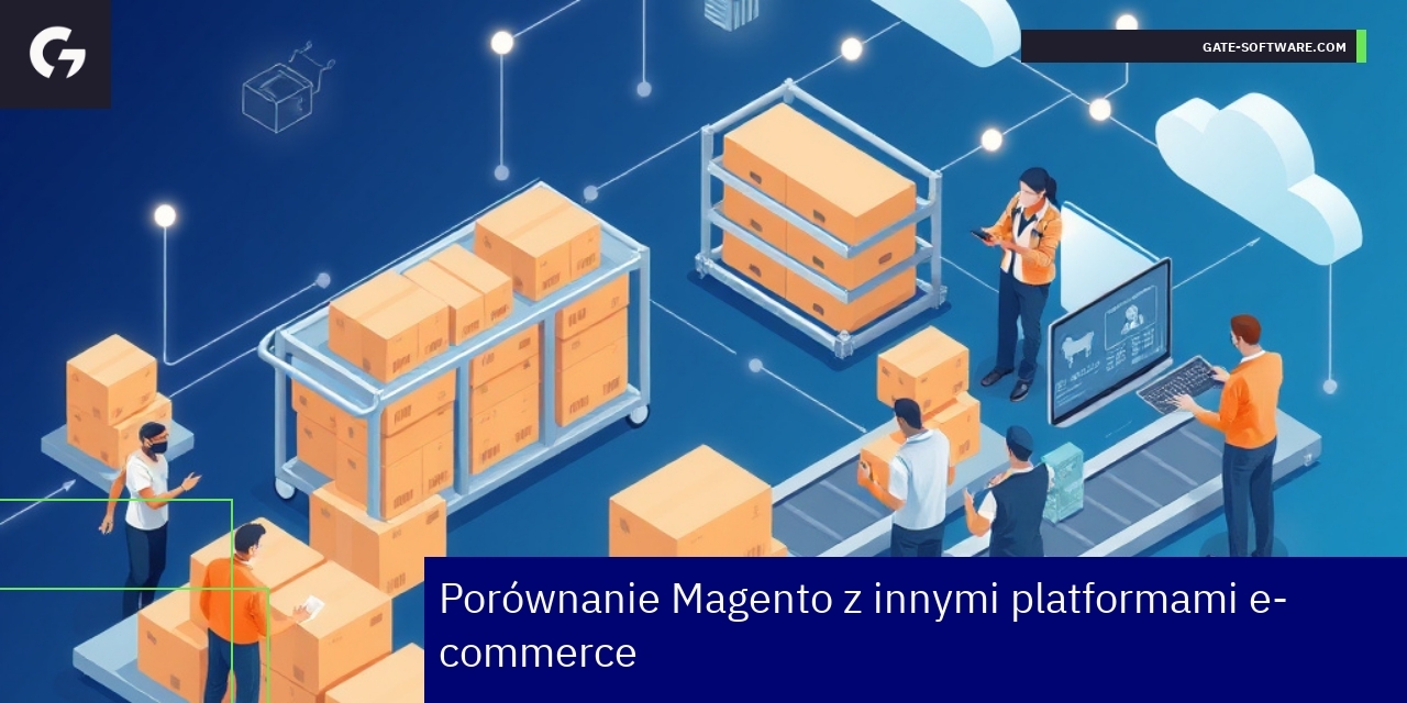 Porównanie platform e-commerce Magento i konkurentów Schemat porównania Magento z WooCommerce, Shopify i PrestaShop