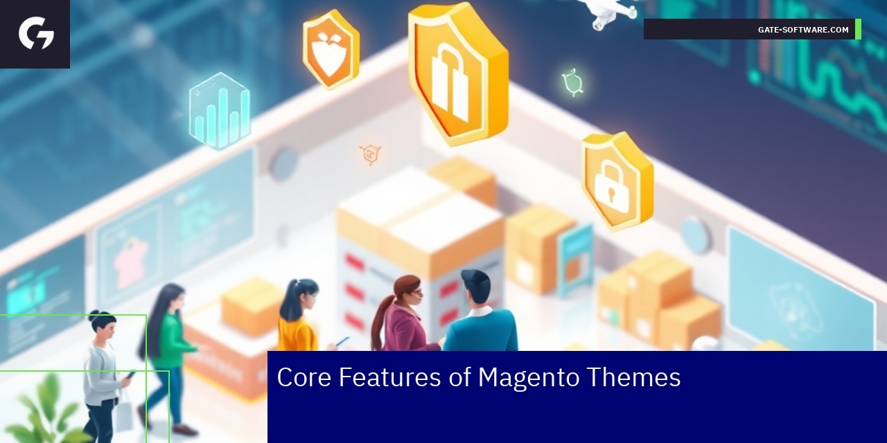 Core Features of Magento Themes Overview Diagram highlighting Magento theme features