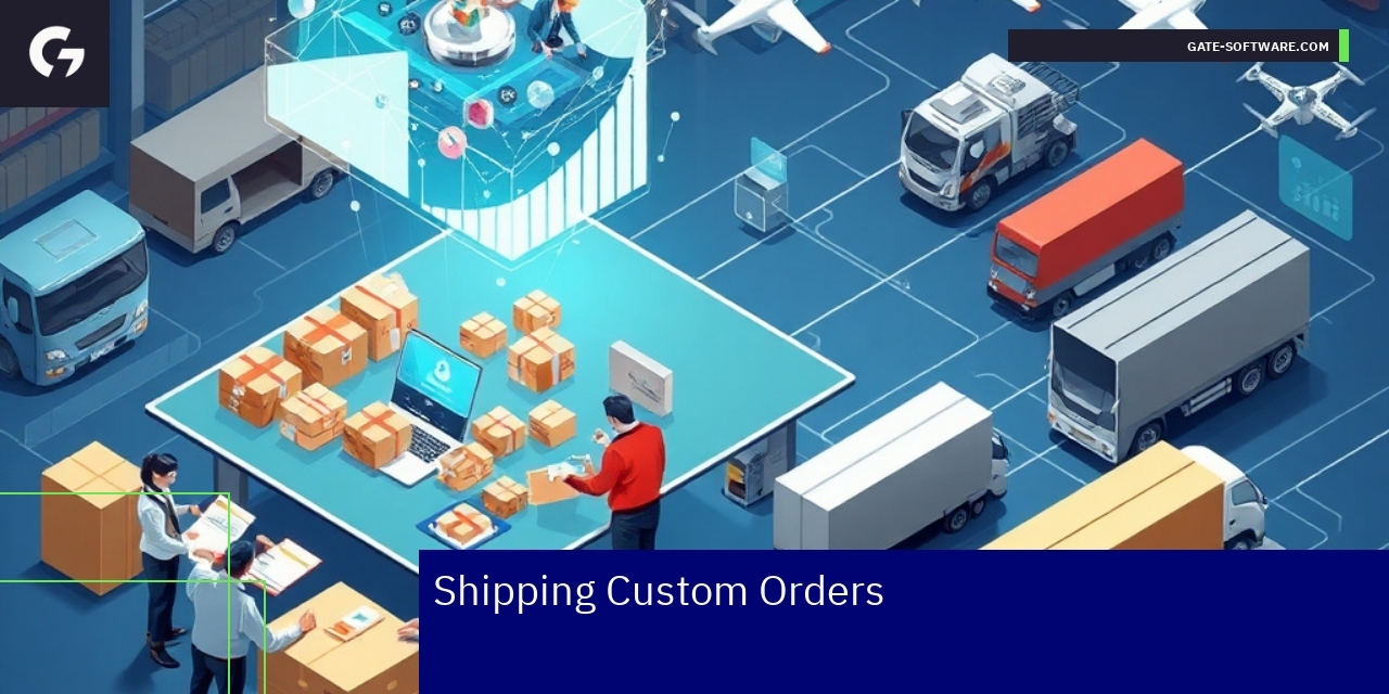 Illustration of custom B2B order shipping workflow