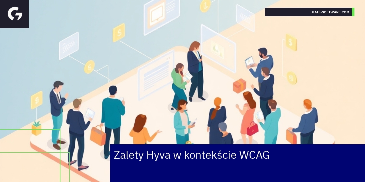 Schemat przedstawiający zalety Hyva i optymalizacje WCAG