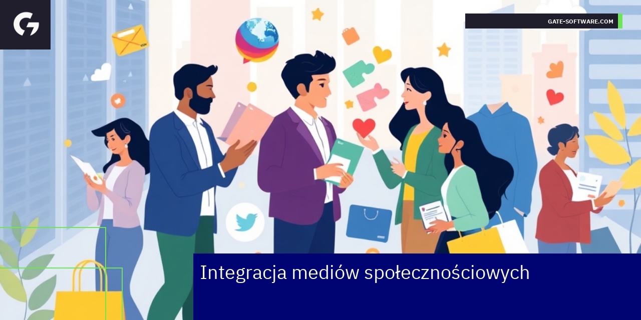 Ikony mediów społecznościowych i wykresy analityczne
