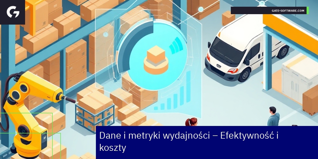 Wykresy i ikony przedstawiające efektywność i koszty