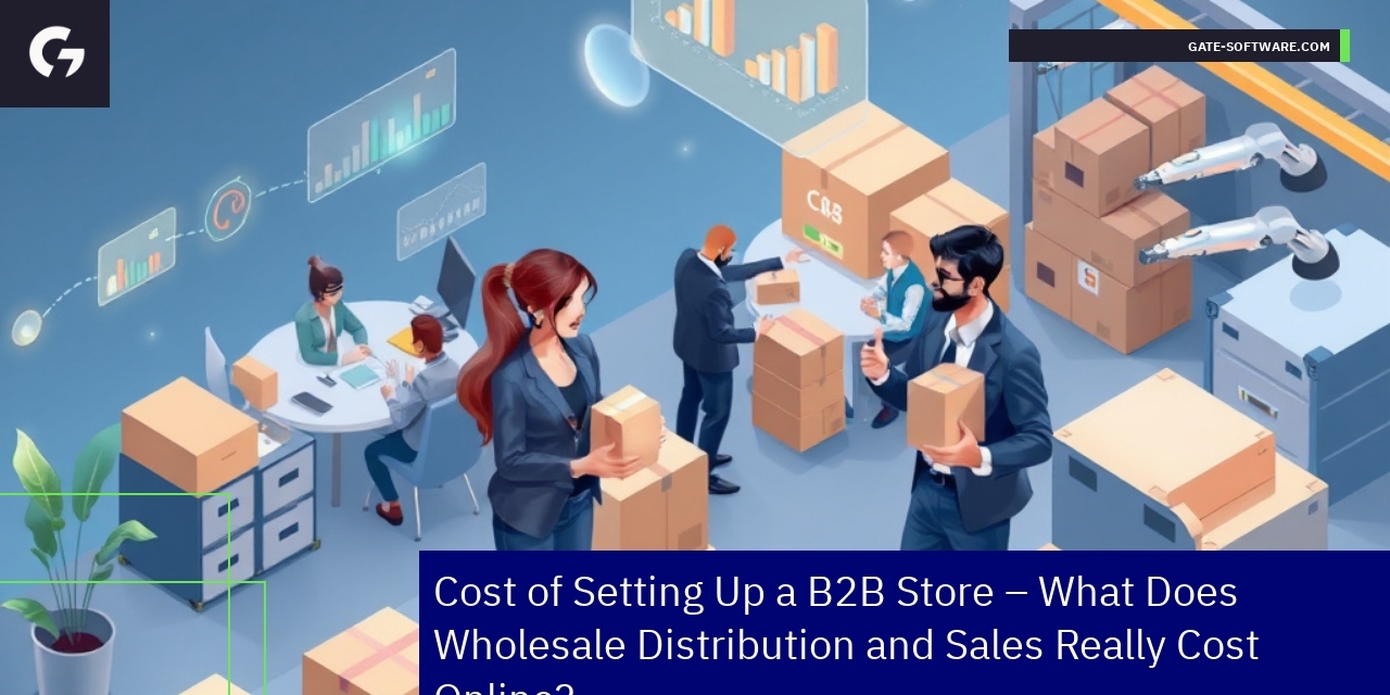 Diagram illustrating B2B store setup and digital sales features