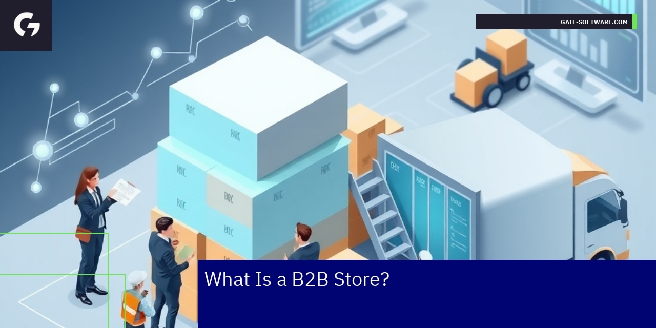 B2B Store Benefits with Magento 2 Platform Business people collaborating over Magento 2 e-commerce platform