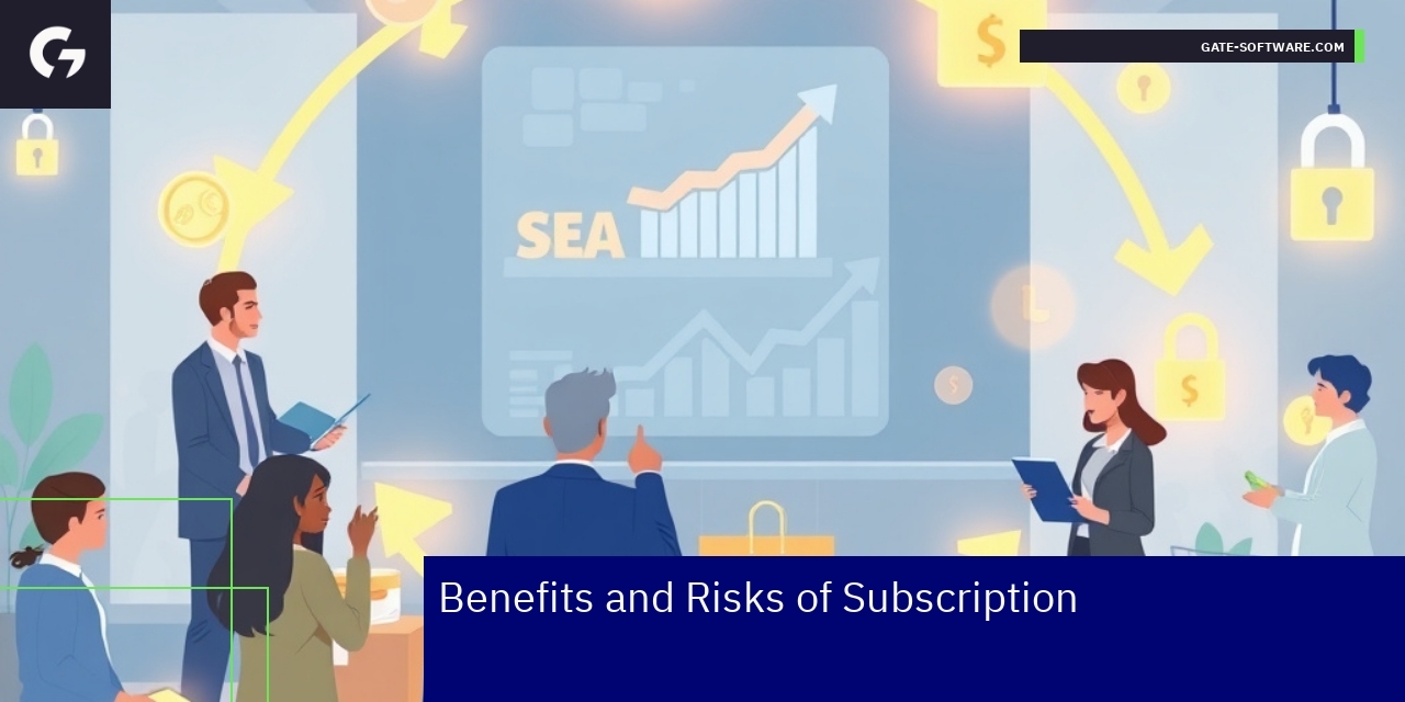 Abstract graphic showing subscription benefits and risks