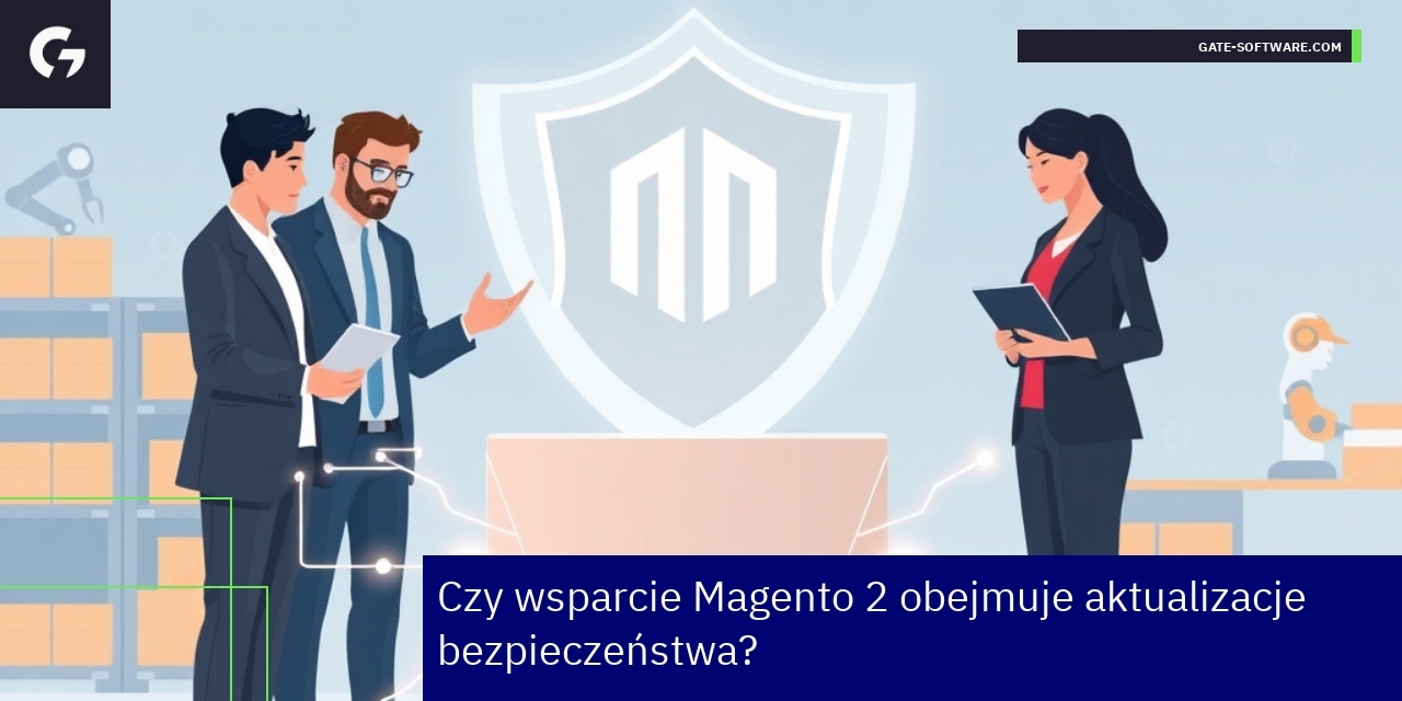 Ilustracja zabezpieczeń i aktualizacji platformy Magento 2