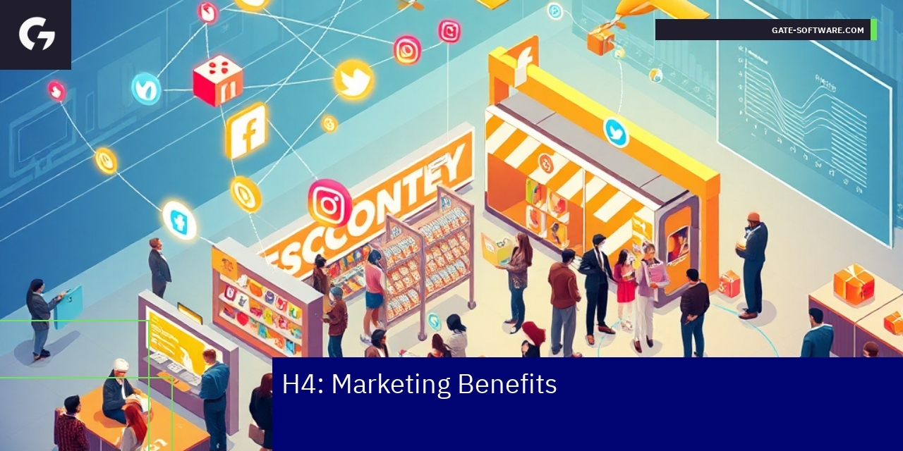 Social media icons connecting to ecommerce platform