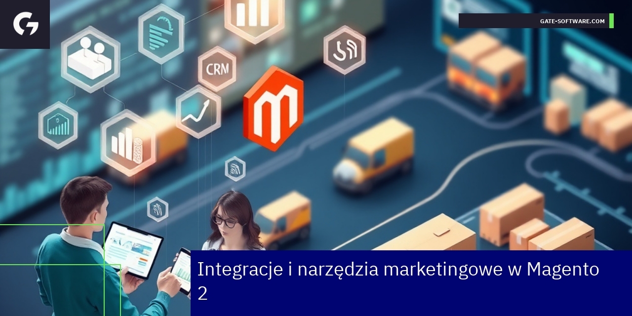 Schemat integracji i narzędzi marketingowych Magento