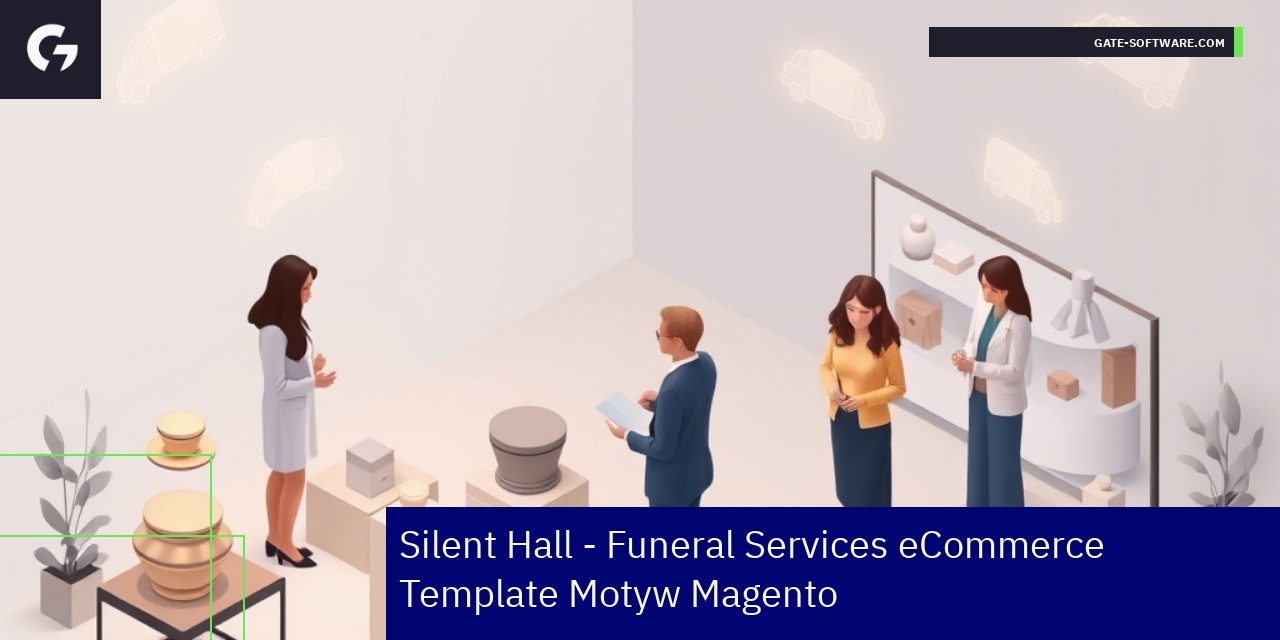 Motyw Magento dla usług funeralnych Silent Hall Projekt graficzny motywu e-commerce dla funeralnych usług
