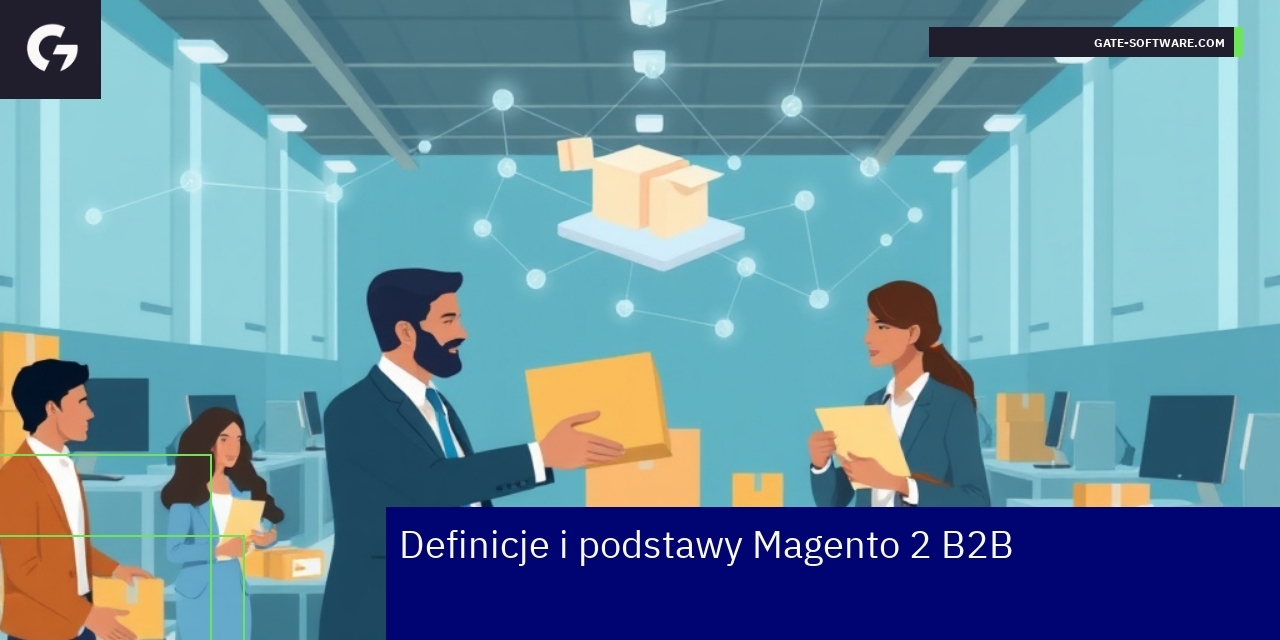 Podstawy i funkcje Magento 2 w B2B Schemat przedstawiający działanie Magento 2 B2B