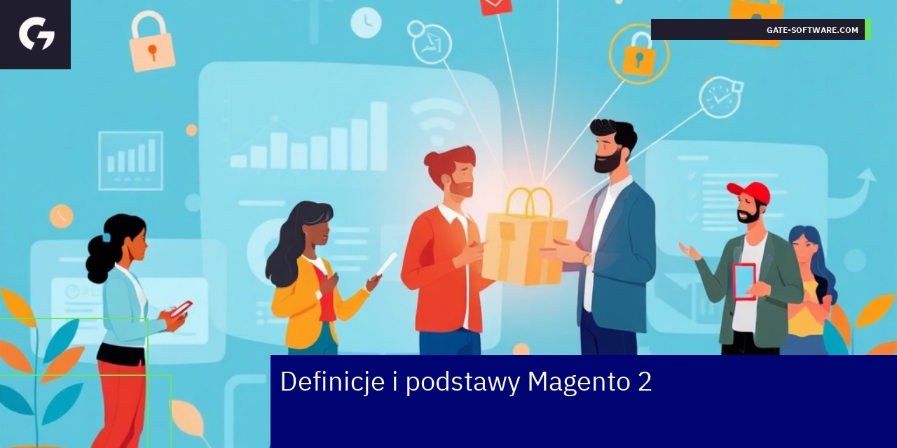 Schemat pokazujący funkcje i zalety Magento 2