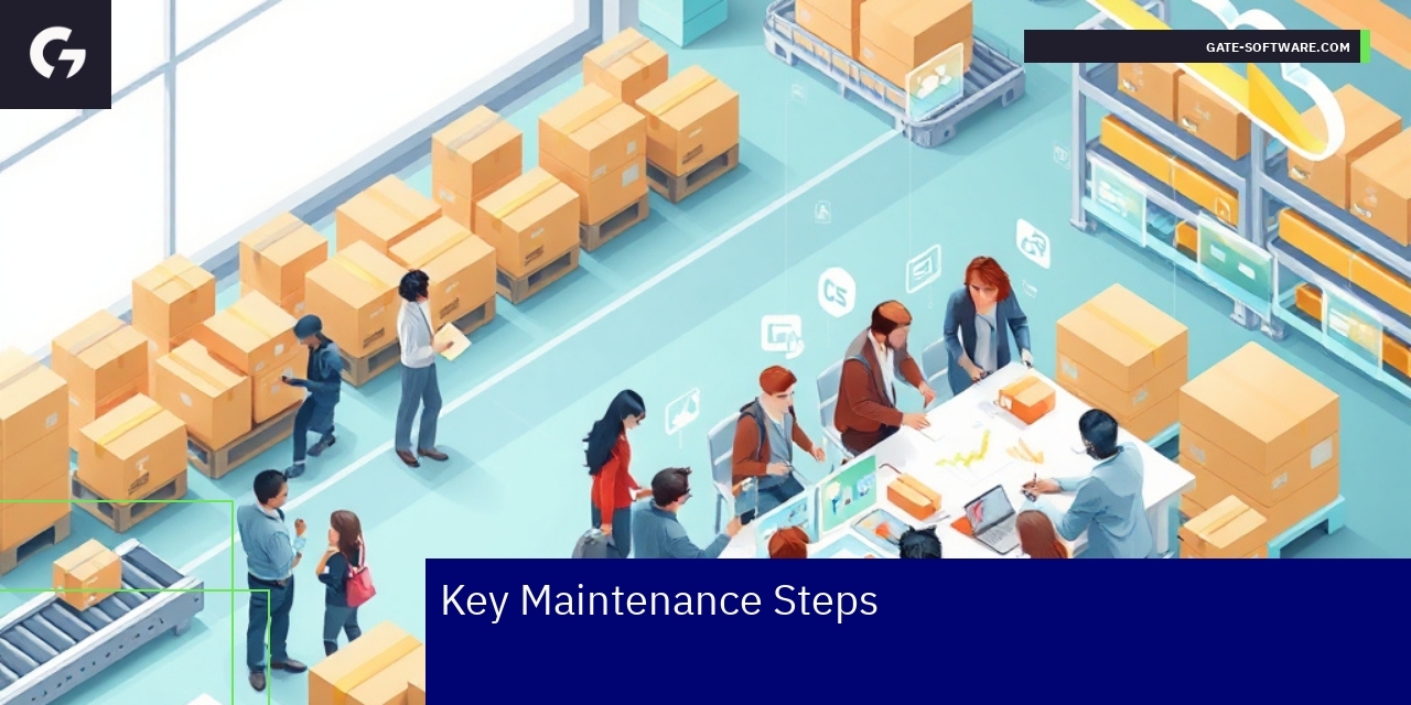 Illustration of maintenance steps for e-commerce platforms