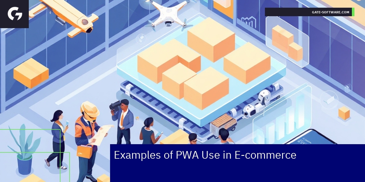 Diagram showing PWA features in e-commerce apps