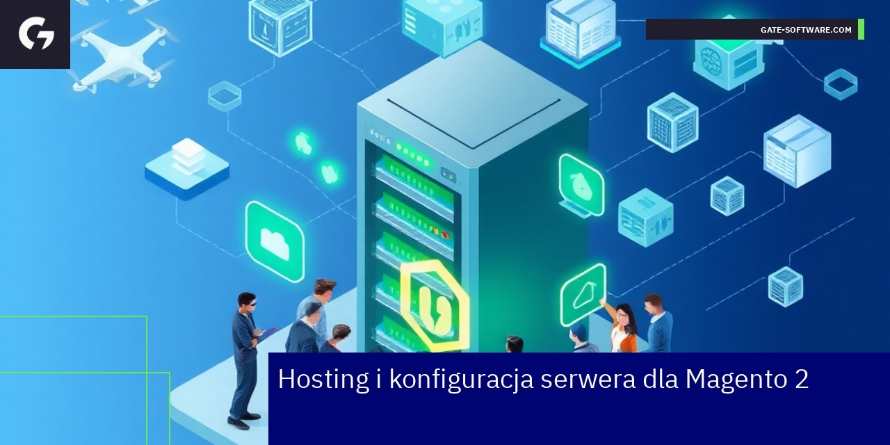 Schemat serwera i elementów konfiguracji dla Magento 2