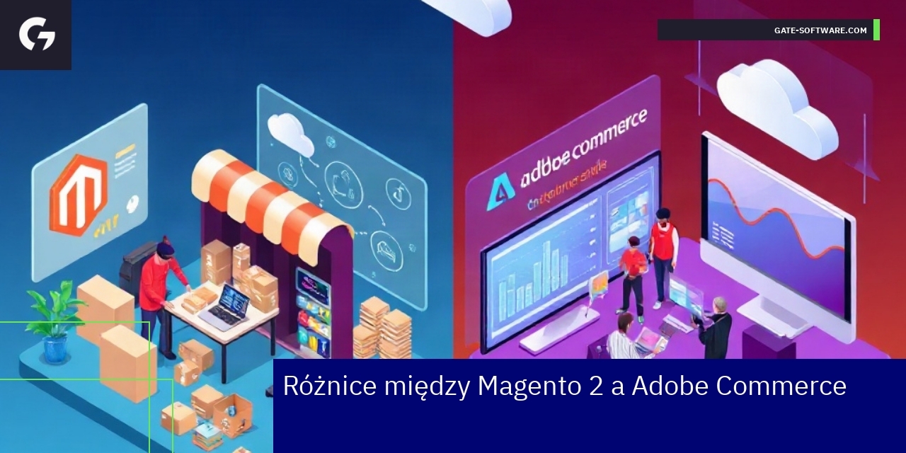 Porównanie Magento 2 i Adobe Commerce na grafice