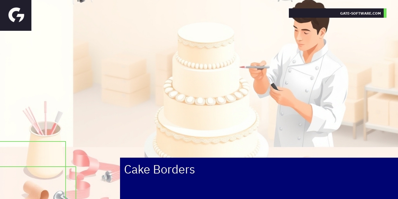 Decorated cake with piped and fondant borders