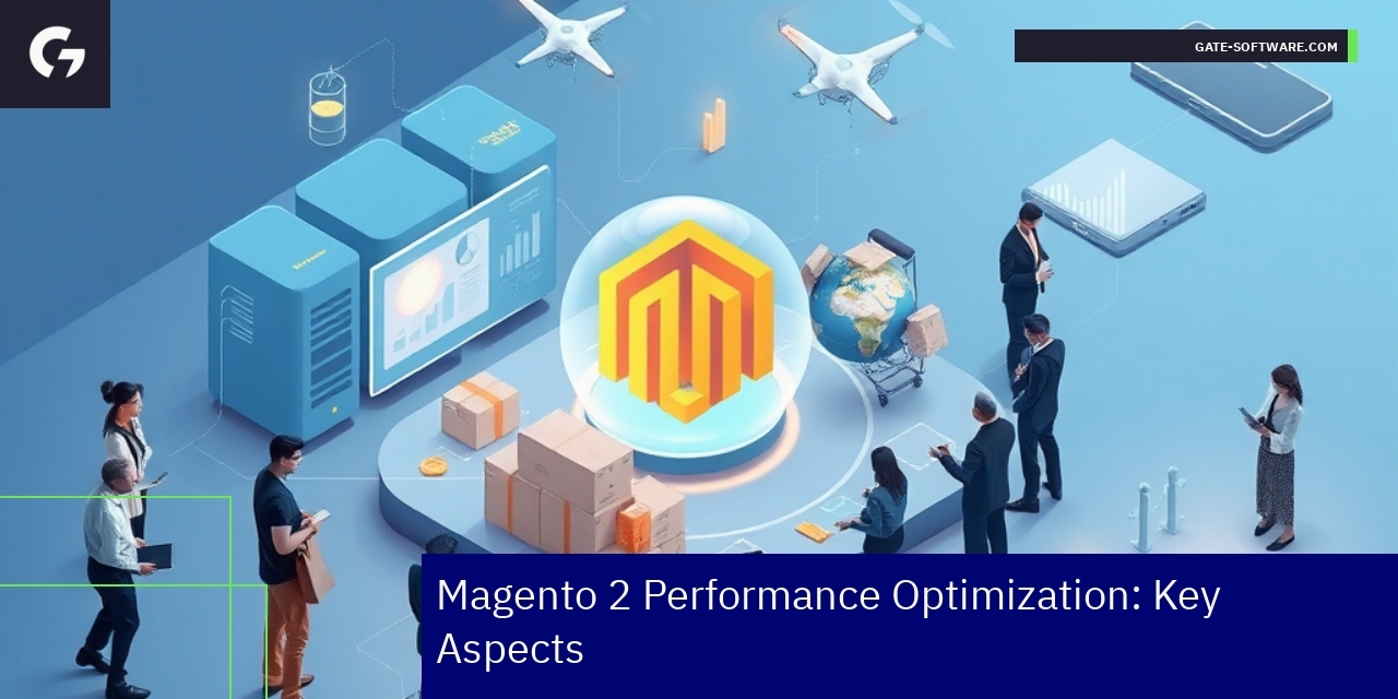 Magento 2 store performance and PWA optimization graphics