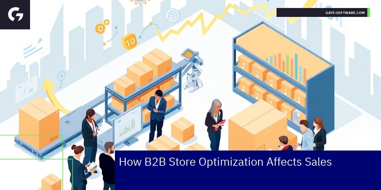 B2B sales graph and optimization icons