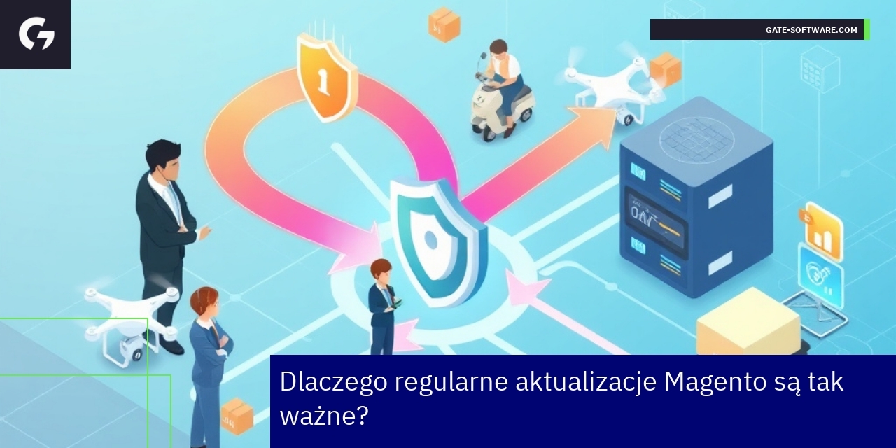 Ilustracja bezpieczeństwa i wydajności platformy Magento