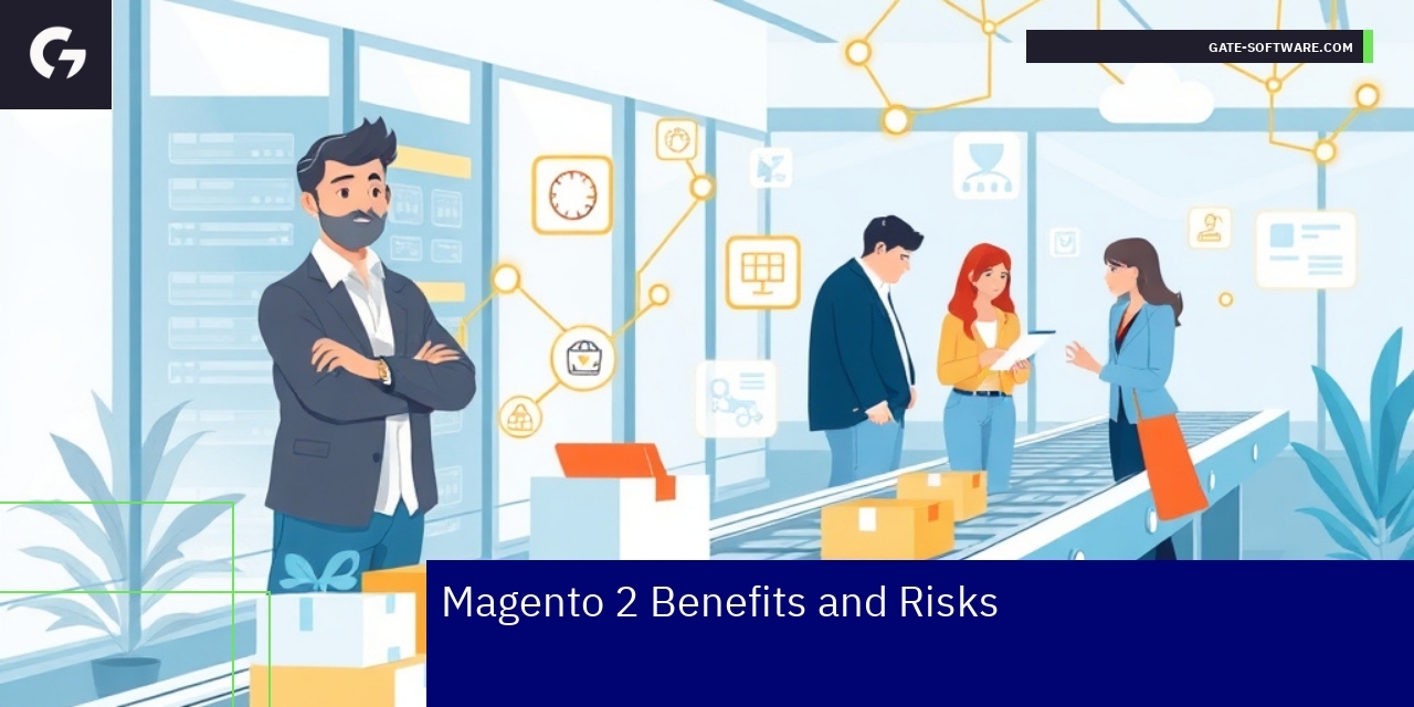 Graph showing Magento 2 benefits and risks overview