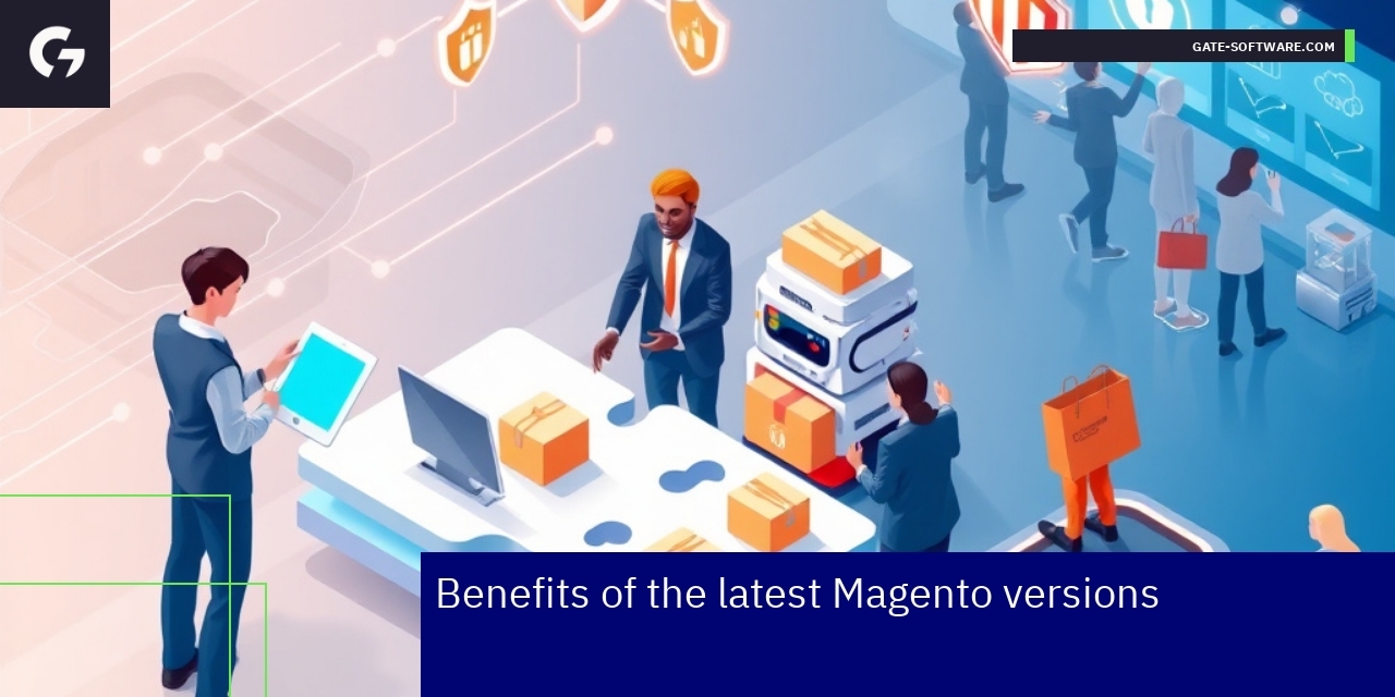 Illustration of Magento platform benefits and features