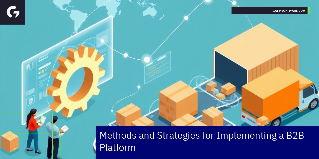 Business professionals collaborating over digital B2B platform