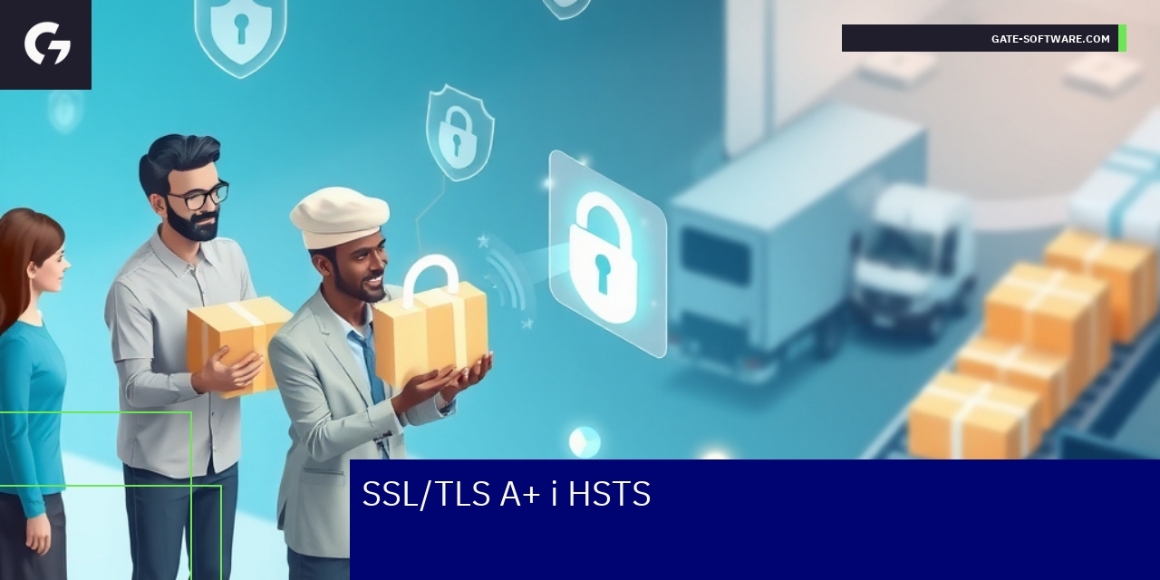 Schemat działania SSL TLS i HSTS w sieci