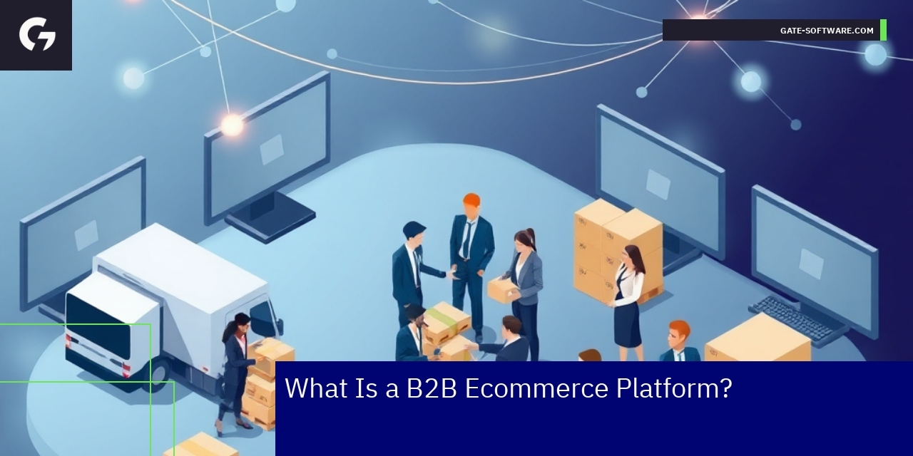 Diagram showing B2B ecommerce platform functionalities and benefits