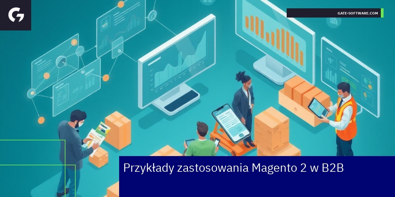 Schemat zastosowań Magento 2 w biznesie B2B