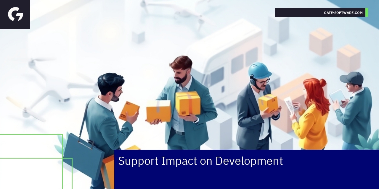 Developers collaborating with tools and support