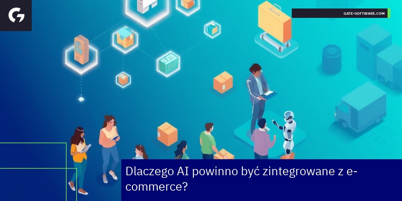 Grafika przedstawiająca AI wspomagające e-commerce
