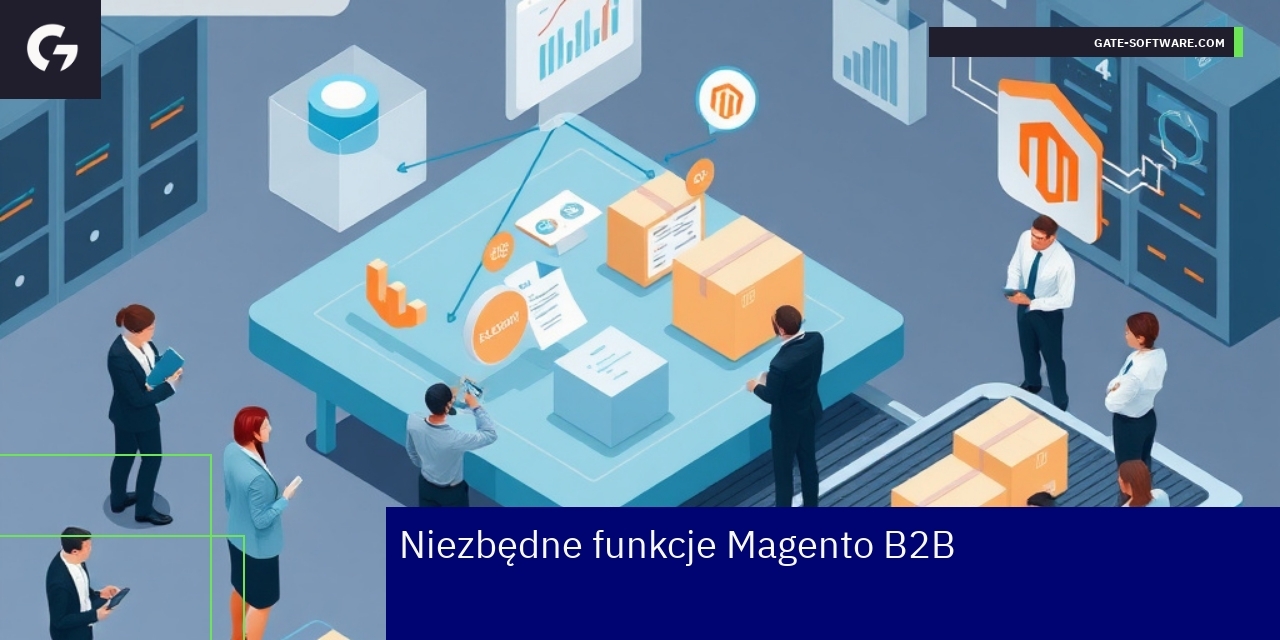 Schemat funkcji Magento B2B wspierających sprzedaż