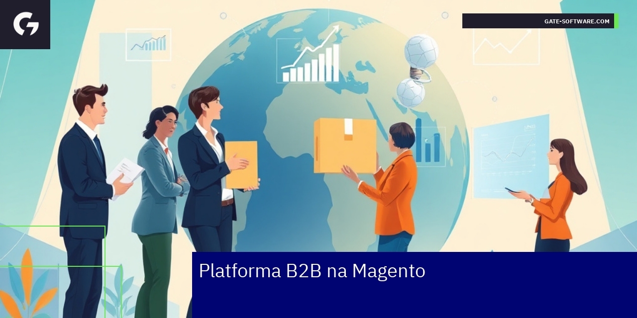 Schemat platformy B2B Magento z funkcjami sprzedaży