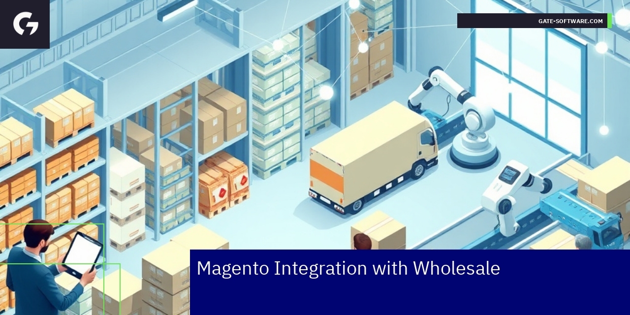 Diagram showing Magento integration with ERP and CRM systems
