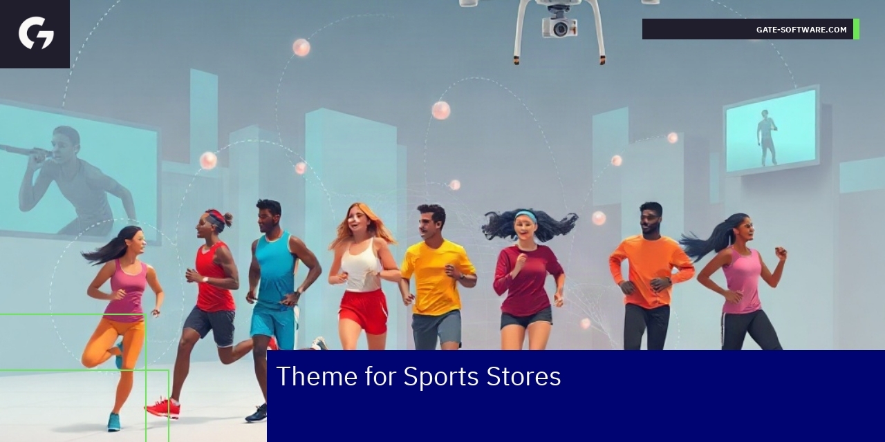 Sports store website with dynamic visuals and social media